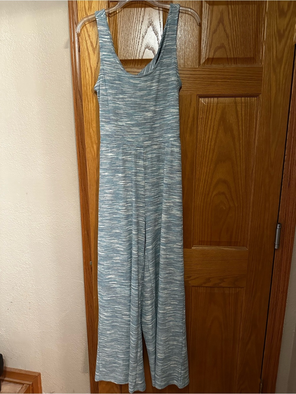 Threads 4 Thought Sleeveless Blue Heather Wide-Leg Jumpsuit size large